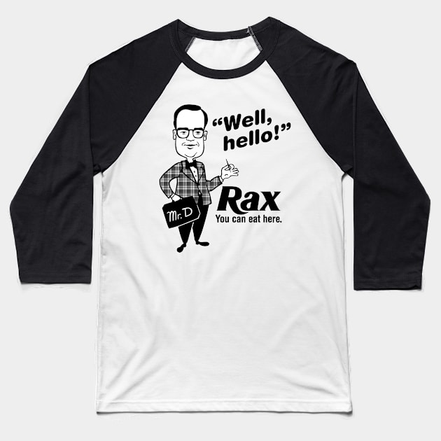 Rax Roast Beef Mr. Delicious vintage fast food Baseball T-Shirt by carcinojen